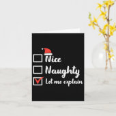 Kerst Leuk Stoute Laat me Uitleggen Grappige Kerst Kaart (Gele Bloem)