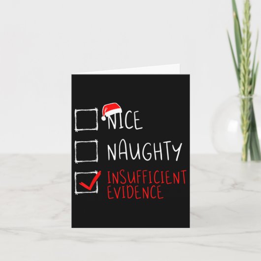 Kerst Leuk Stoute Onvoldoende Bewijs Grappig Kaart (Voorkant)