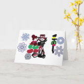 Kerst leuk wandelen kaart (Gele Bloem)