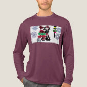 Kerst leuk wandelen Tri-Blend shirt (Voorkant volledig)