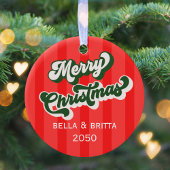 Kerst Leuke Foto Rood Whimsical Plezier Keramisch Ornament