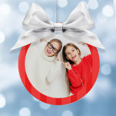 Kerst Leuke Foto Rood Whimsical Plezier Keramisch Ornament