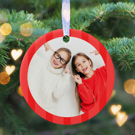 Kerst Leuke Foto Rood Whimsical Plezier Keramisch Ornament