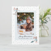 Kerst Leuke foto vakantie Kaart (Staand voorkant)