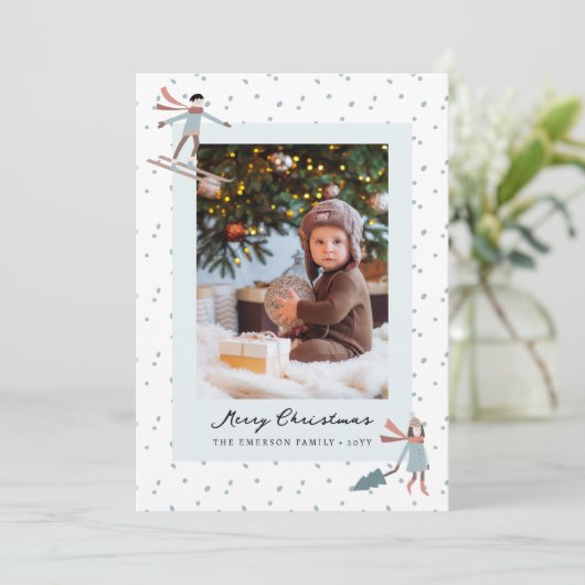 Kerst Leuke foto vakantie Kaart (Staand voorkant)