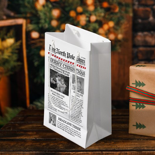 Kerst Leuke Foto Whimsical Fun Krant Klein Cadeauzakje