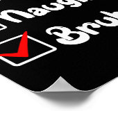 Kerst Leuke Kinder Naughty Bruh Xmas List Vrouwen Poster (Hoek)