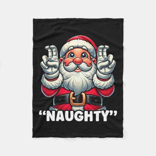 Kerst Leuke Lijst Santa Naughty Grappige Kerstmis Fleece Deken (Voorkant)