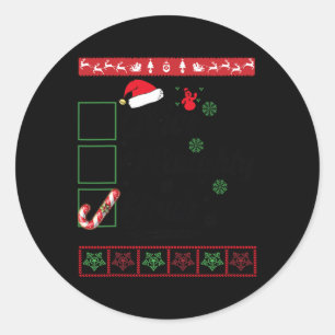 Kerst Leuke Naughty Bruh Candy Cane Xmas Vrouwen Ronde Sticker