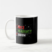 Kerst Leuke Naughty Bruh Grappige Kerstlijst Kinde Koffiemok (Links)