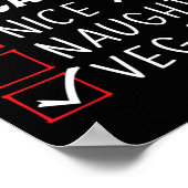 Kerst Leuke Naughty Funny Kerstlijst Vegan Funny Poster (Hoek)