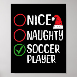 Kerst Leuke Naughty Soccer Speler Kerstlijst Poster