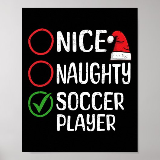 Kerst Leuke Naughty Soccer Speler Kerstlijst Poster (Voorkant)