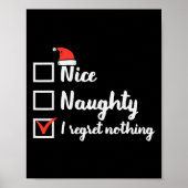 Kerst Leuke Naughty Spijt Niets Xmas Vrouwen M Poster (Voorkant)