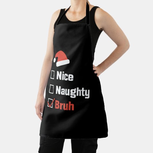 Kerst Leuke Stoute Bruh Grappige Kerstlijst Schort (Insitu)