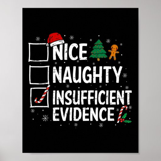 Kerst Leuke Stoute Onvoldoende Bewijs Kerstman Poster (Voorkant)
