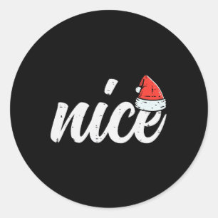 Kerst Leuke Stoute Paar Grappige Kerstmis Matching Ronde Sticker