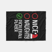Kerst Leuke Stoute Pickleball Speler Kerstlijst Fleece Deken (Voorkant (Horizontaal))