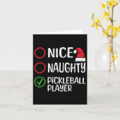 Kerst Leuke Stoute Pickleball Speler Kerstlijst Kaart (Gele Bloem)