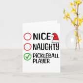 Kerst Leuke Stoute Pickleball Speler Kerstlijst Kaart (Gele Bloem)