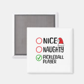 Kerst Leuke Stoute Pickleball Speler Kerstlijst Magneet (Voorkant / Achterkant)