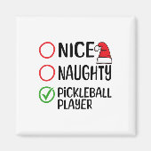 Kerst Leuke Stoute Pickleball Speler Kerstlijst Magneet (Voorkant)