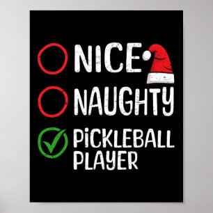 Kerst Leuke Stoute Pickleball Speler Kerstlijst Poster