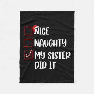 Kerst Leuke stoute zus deed het Xmas Family B Fleece Deken