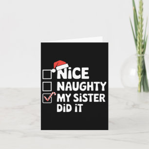 Kerst Leuke stoute zus deed het Xmas Family B Kaart