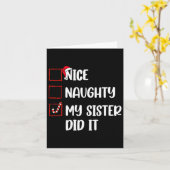 Kerst Leuke stoute zus deed het Xmas Family B Kaart (Gele Bloem)