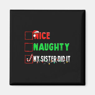 Kerst Leuke stoute zus deed het Xmas Family B Magneet