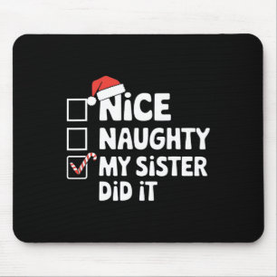 Kerst Leuke stoute zus deed het Xmas Family B Muismat