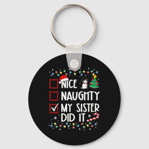 Kerst Leuke stoute zus deed het Xmas Family B Sleutelhanger