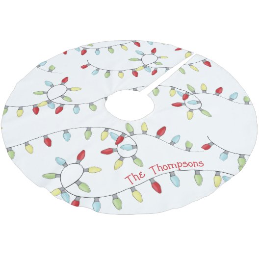 Kerst Leuke Whimsical Lights Leuke Typografie Kerstboom Rok (Gekanteld)