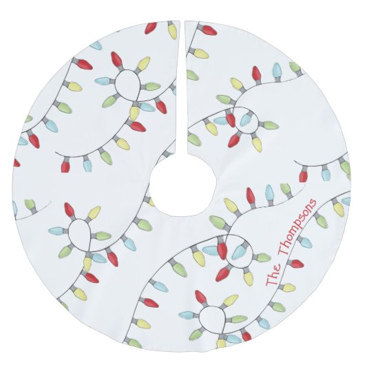 Kerst Leuke Whimsical Lights Leuke Typografie Kerstboom Rok (Voorkant)