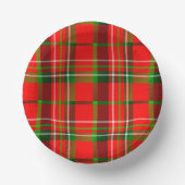 Kerst Levendig Rood Groen Geometrisch Tartan Patro Papieren Kommen (Voorkant)