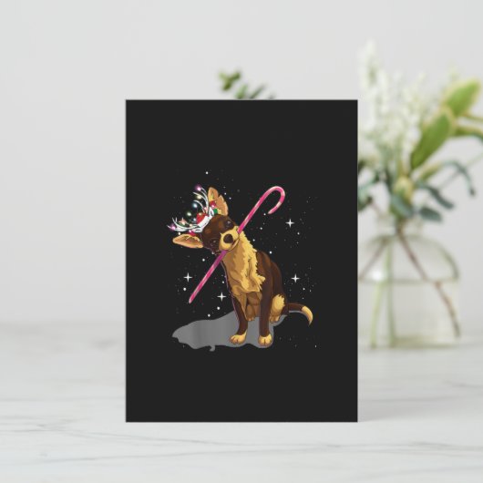 kerst licht chihuahua bedankkaart (Staand voorkant)