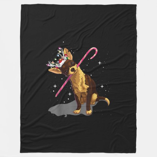 kerst licht chihuahua fleece deken (Voorkant)