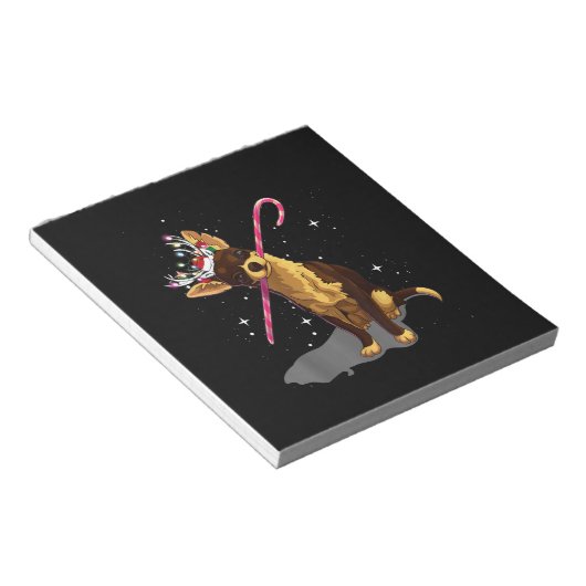 kerst licht chihuahua notitieblok (Schuin)