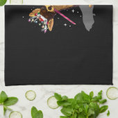 kerst licht chihuahua theedoek (Gevouwen)