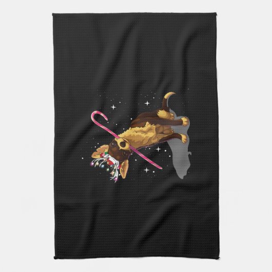 kerst licht chihuahua theedoek (Verticaal)