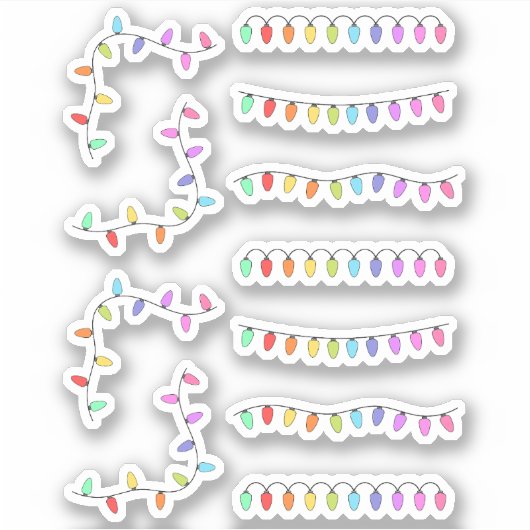 Kerst Licht Decoratief Tijdschrift Grenzen Planner Sticker (Voorkant)