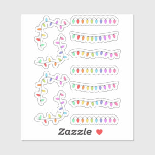 Kerst Licht Decoratief Tijdschrift Grenzen Planner Sticker