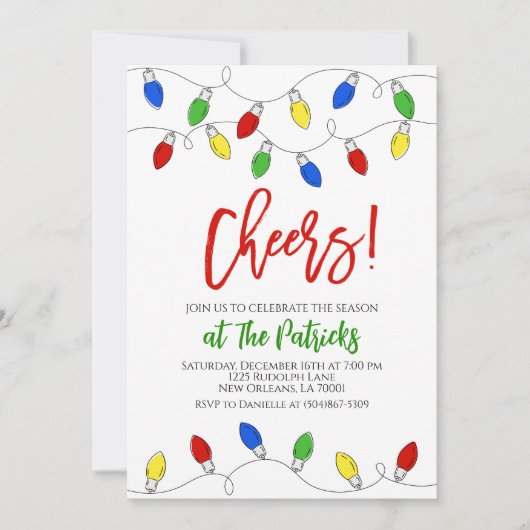 Kerst Licht Feest Uitnodiging (Voorkant)