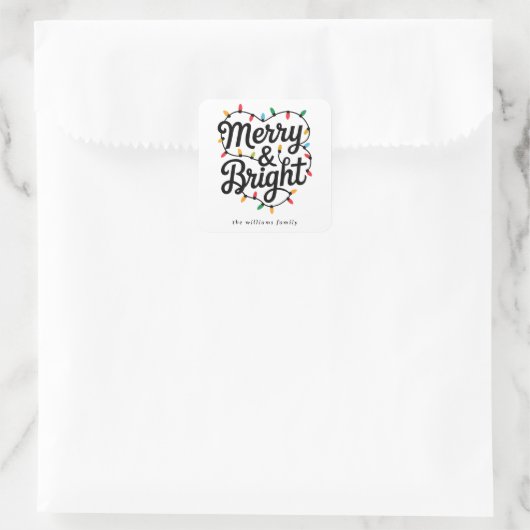 Kerst & Licht Feestelijke Slinger Licht Vakantiede Vierkante Sticker (Tas)