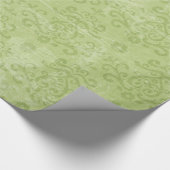 Kerst Licht Groen Damast Kant Inpakpapier (Hoek)