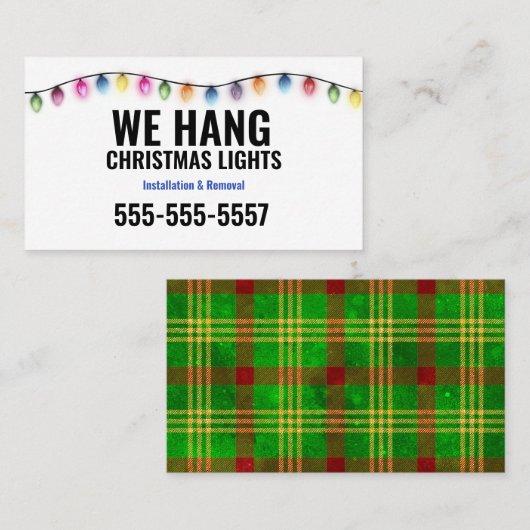 Kerst Licht installatie Visitekaartjes (Voorkant / Achterkant)