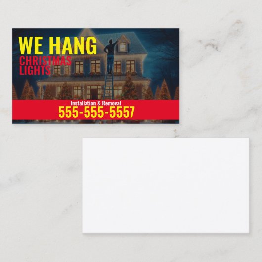 Kerst Licht installatie Visitekaartjes (Voorkant / Achterkant)