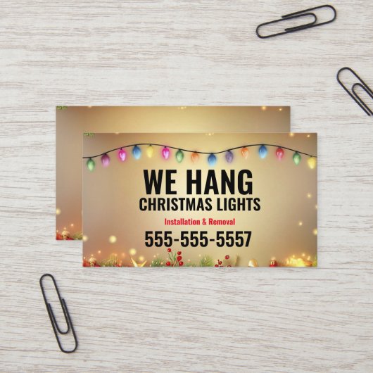 Kerst Licht installatie Visitekaartjes (Voorkant / Achterkant in situ)