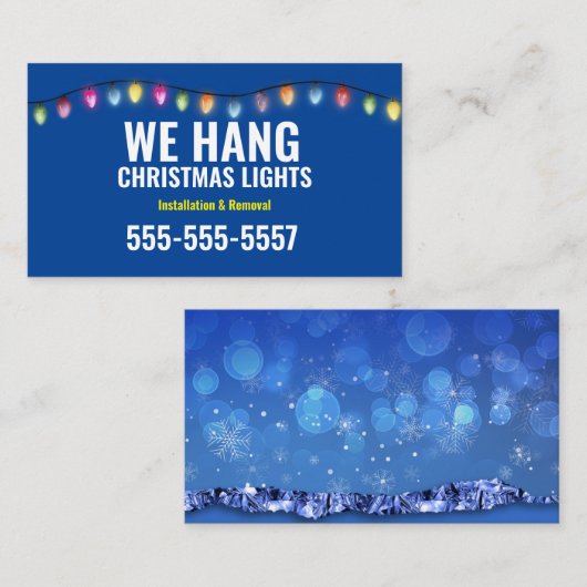 Kerst Licht installatie Visitekaartjes (Voorkant / Achterkant)